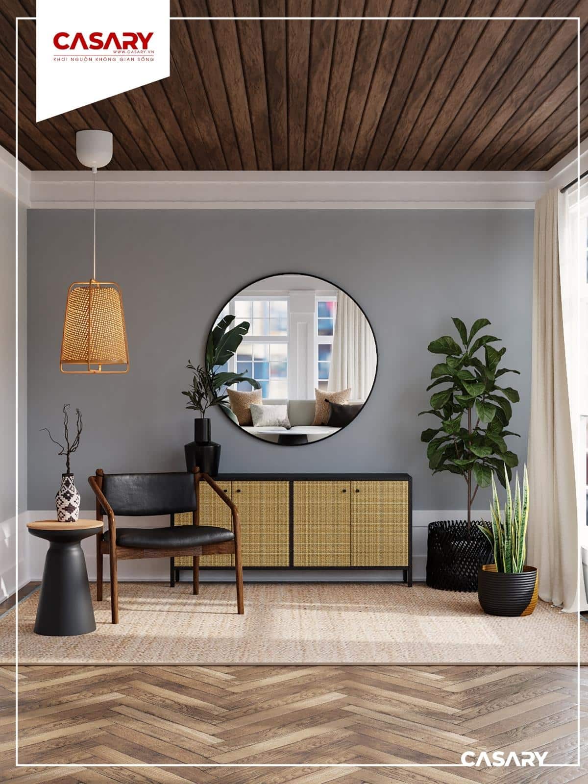 Một góc nhỏ phòng khách được kết hợp bởi những gam màu lạnh