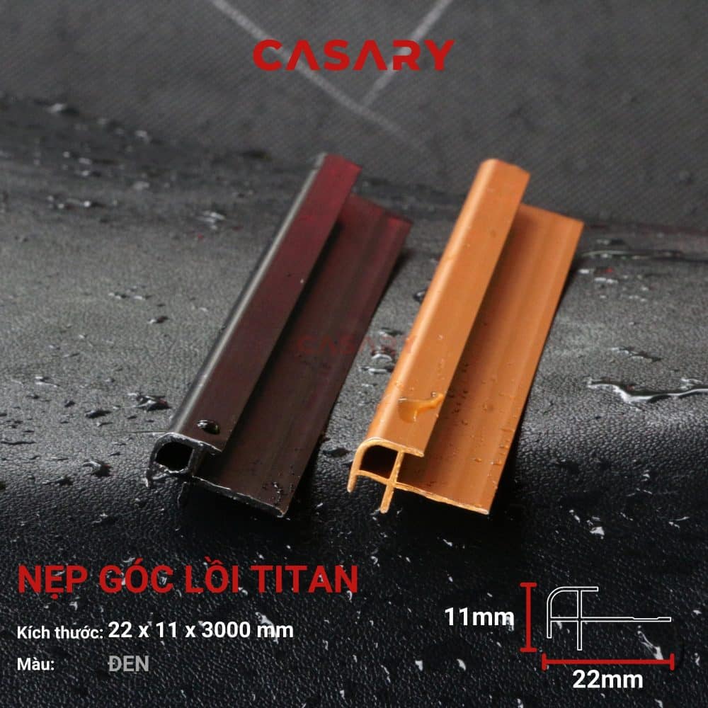 Nẹp Góc Lồi Titan Casary - Vàng 1 nep goc loi titan den tam op da nang casary1 1