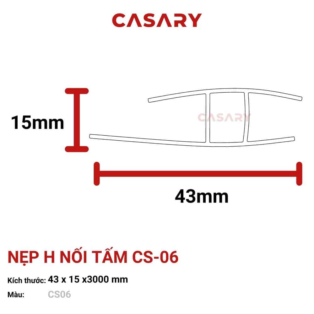 Nẹp H Nối Tấm Casary - CS06 2 ban ve phu kien tam op nep H noi tam casary cs 06