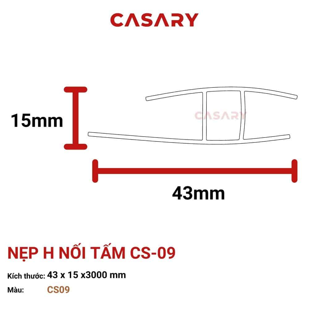 Nẹp H Nối Tấm Casary - CS09 2 ban ve phu kien tam op nep H noi tam casary cs 09
