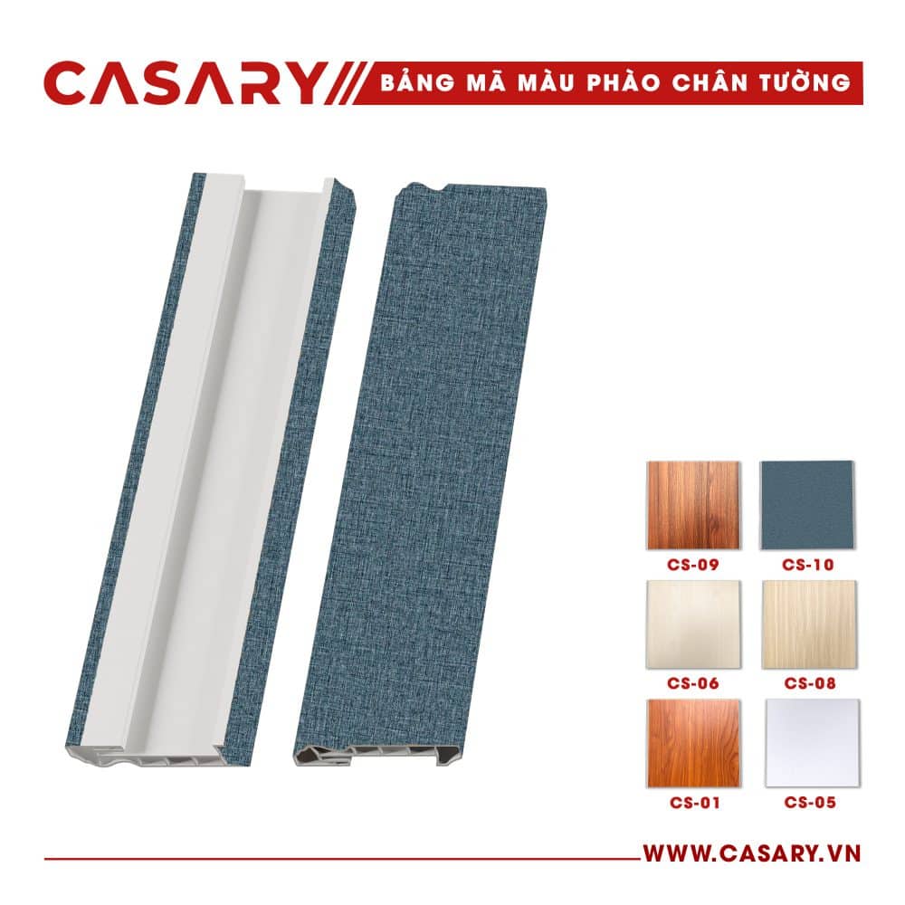 Phào Chân Tường Casary - CS10 4 ma mau phao cahn tuong phu kien tam op nano casary CS 10