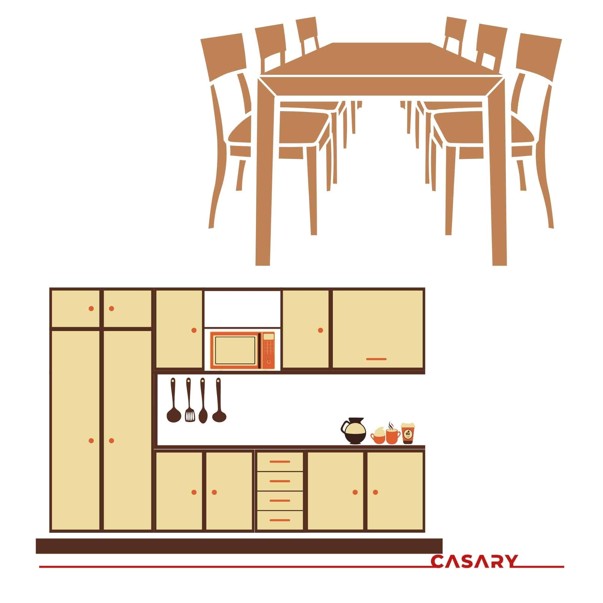 bo tri do noi that trong phong bep cho menh tho