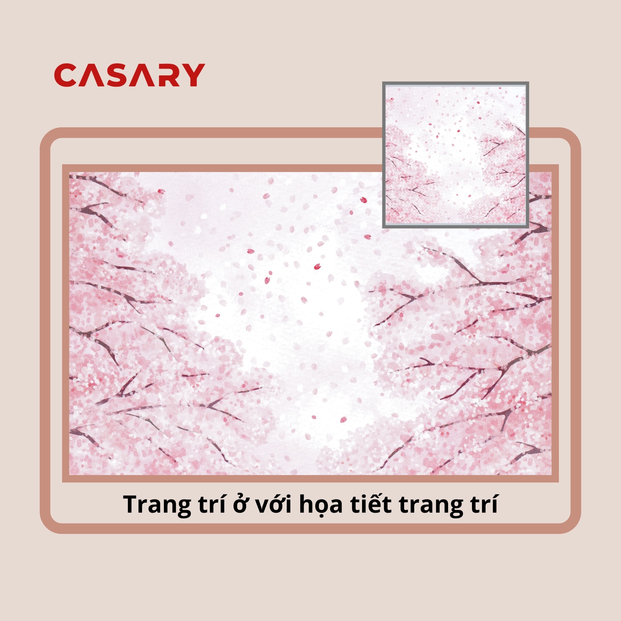 trang tri nha o ngay tet voi hoa tiet hoa van tren tuong