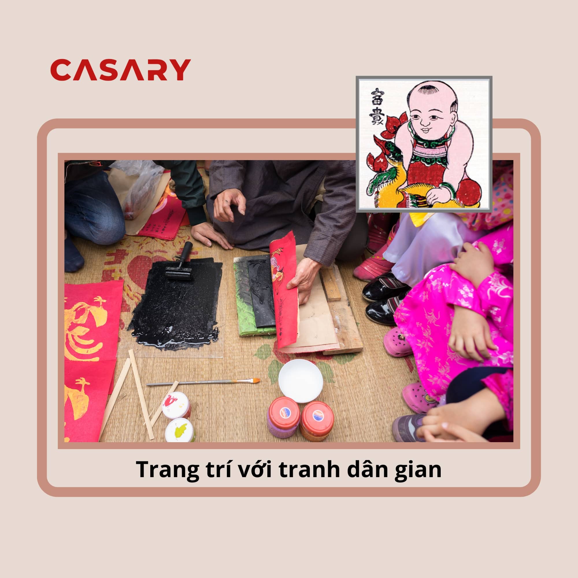 trang tri nha o ngay tet voi tranh dan gian