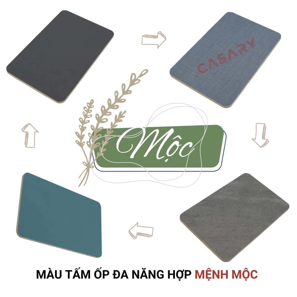 Chọn màu tấm ốp đa năng sợi than tre Casary hợp mệnh 4 mau tam op da nang soi than tre casary hop menh moc