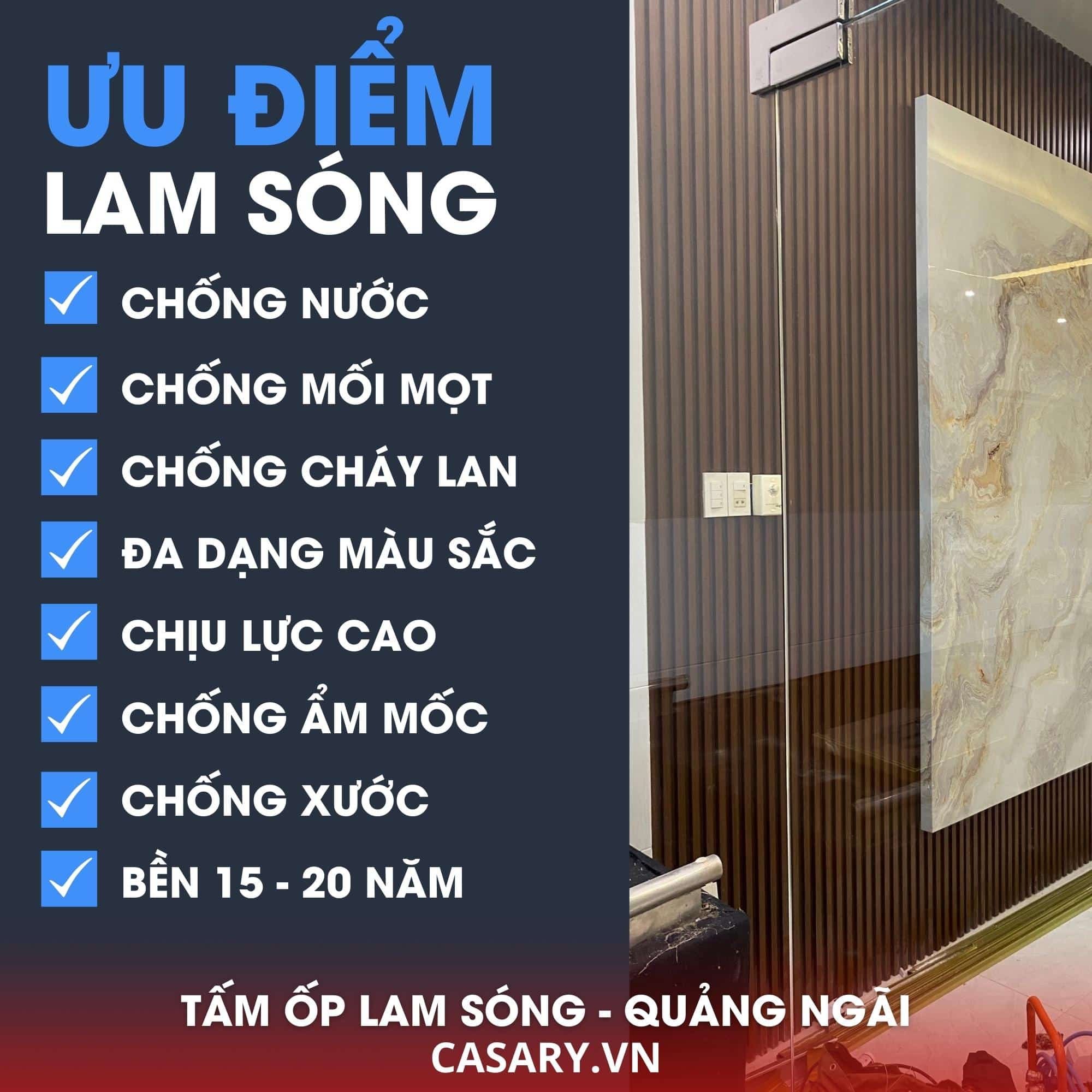 Ưu điểm tấm ốp lam sóng tại Quảng Ngãi