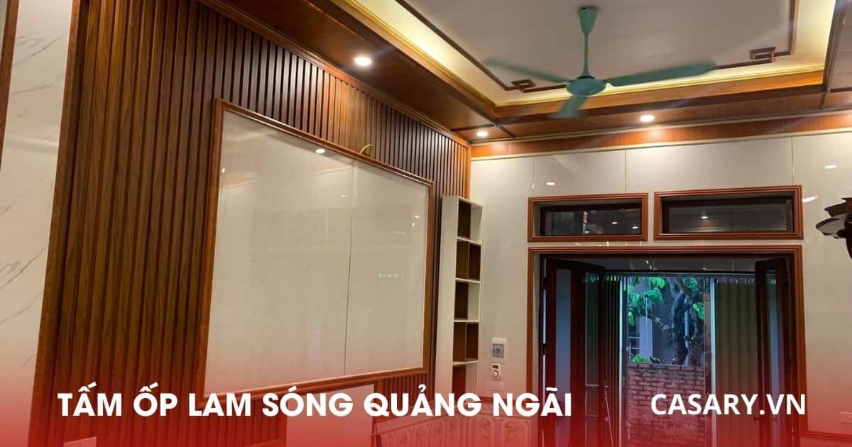 Công trình ốp vách kệ để tivi 