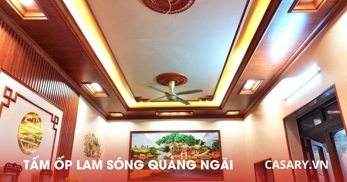Công trình ốp tường tấm ốp lam sóng vân gỗ
