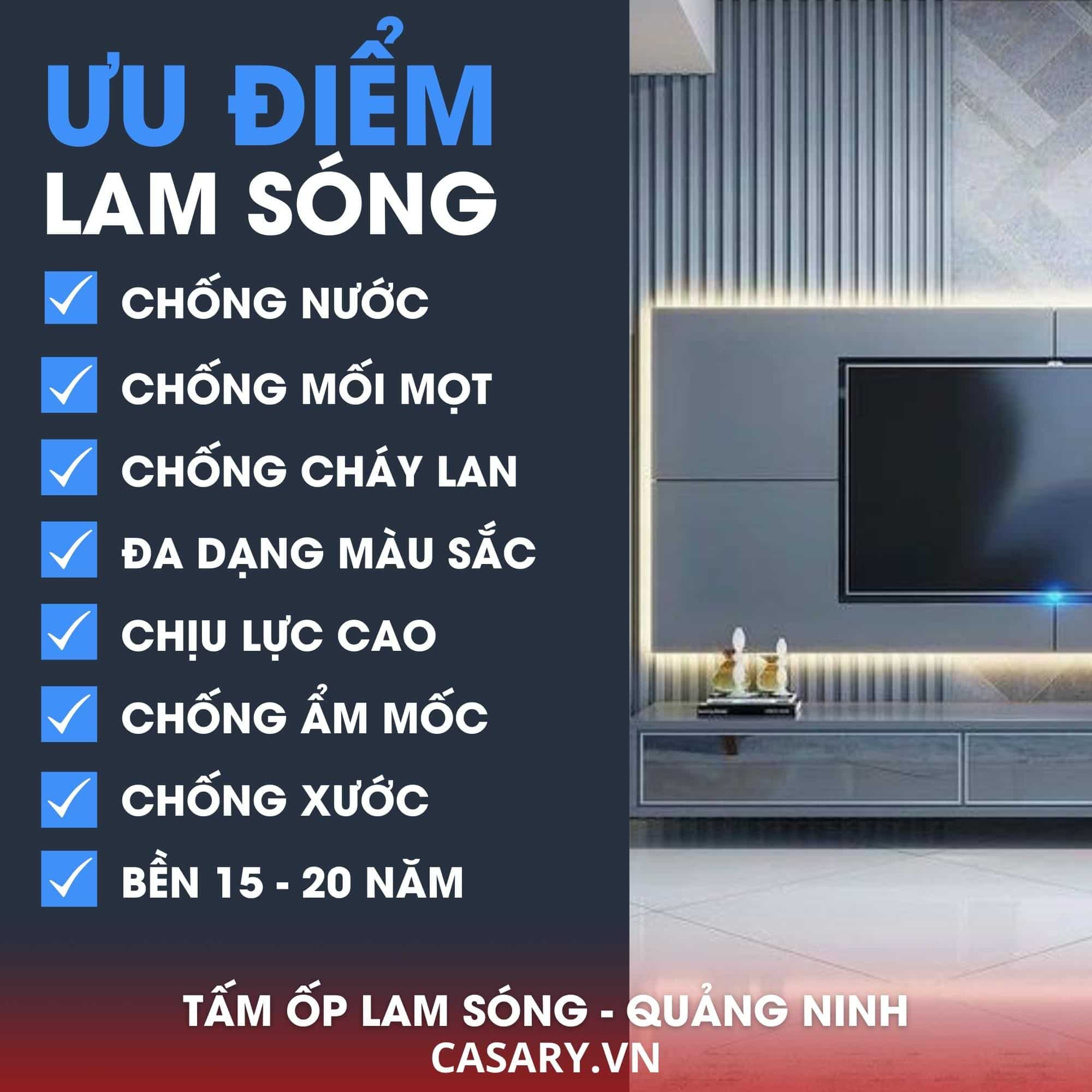 Ưu điểm của tấm ốp lam sóng