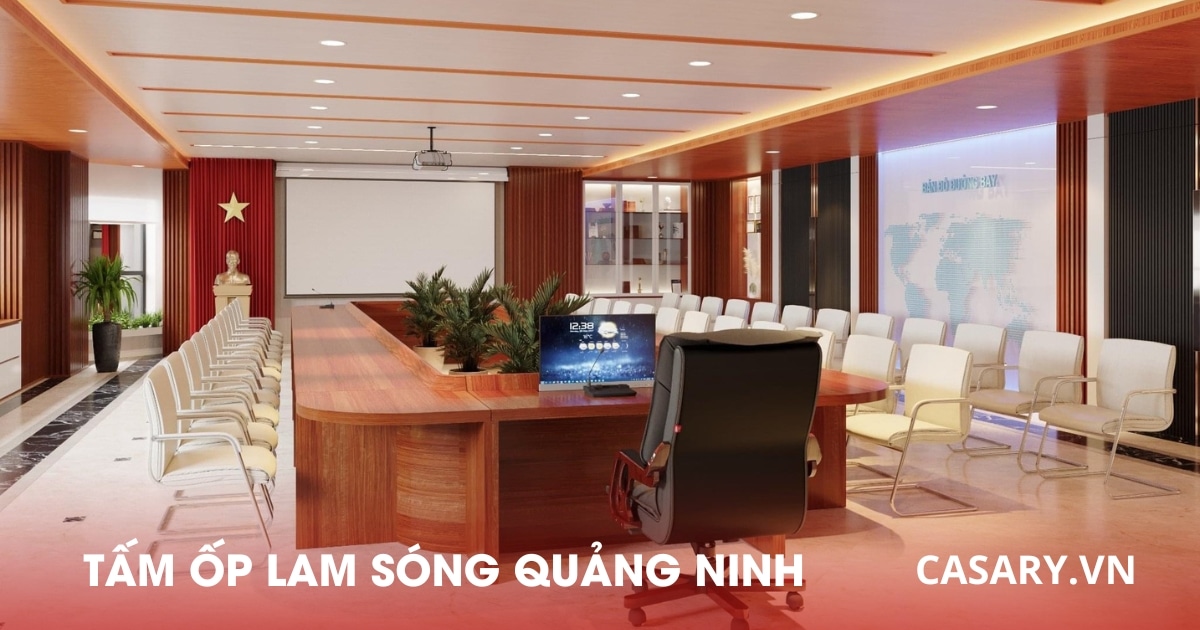 Ốp tường trang trí văn phòng, hội nghị bằng lam sóng 