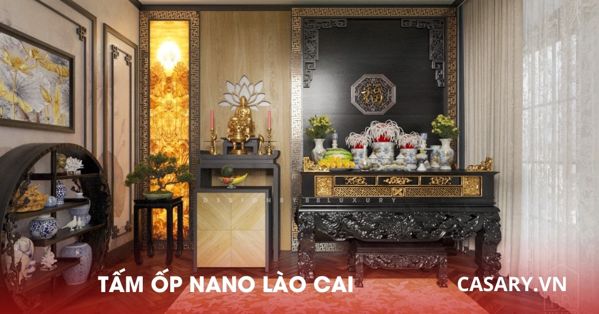 TỔNG KHO TẤM ỐP NANO LÀO CAI, TÌM NPP ĐẠI LÝ 17 Công trình thi công phòng thờ từ tấm ốp Nano Lào Cai