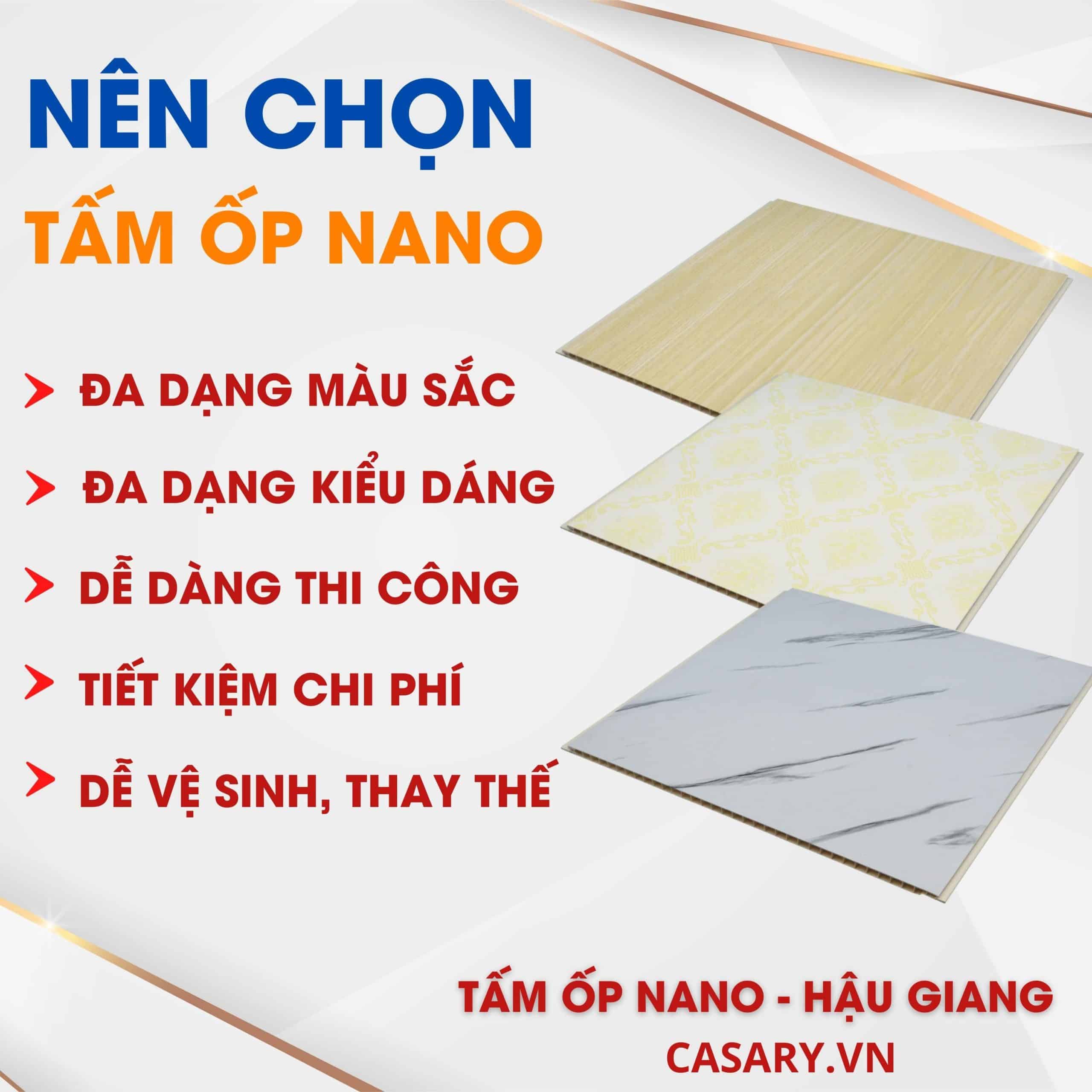 Tấm Ốp Nano Hậu Giang hàng tự sản xuất chất lượng cao, uy tín 100% 9 Lý do nên chọn Tấm ốp Nano Hậu Giang