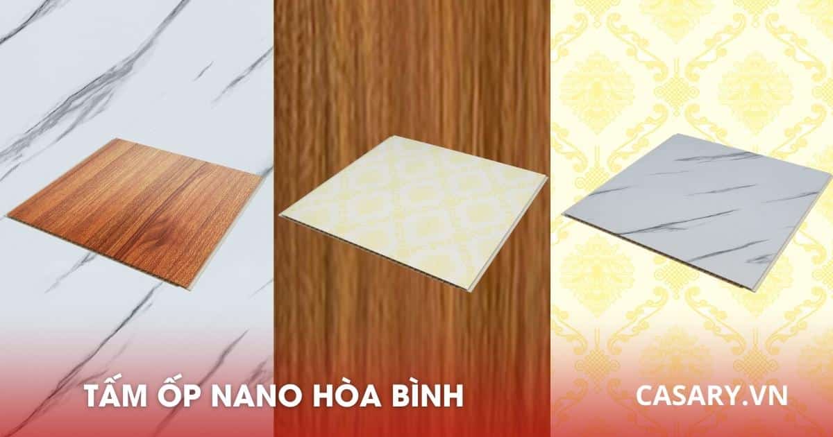 Tấm Ốp Nano Hòa Bình - Báo giá tấm ốp Nano tại tổng kho phân phối 4 Tấm ốp tường Nano PVC Hòa Bình