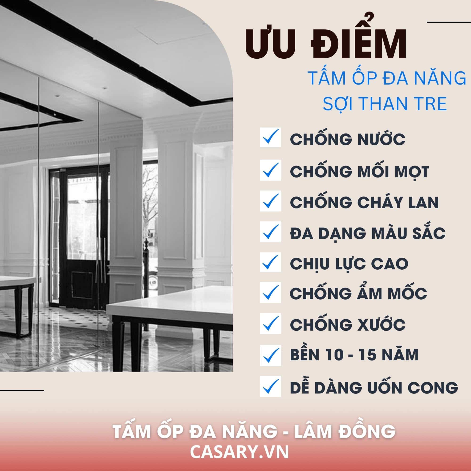 Tấm ốp Đa Năng Lâm Đồng kháng khuẩn, chống ẩm mốc hiệu quả 14 Ưu điểm tấm ốp Đa Năng Lâm Đồng
