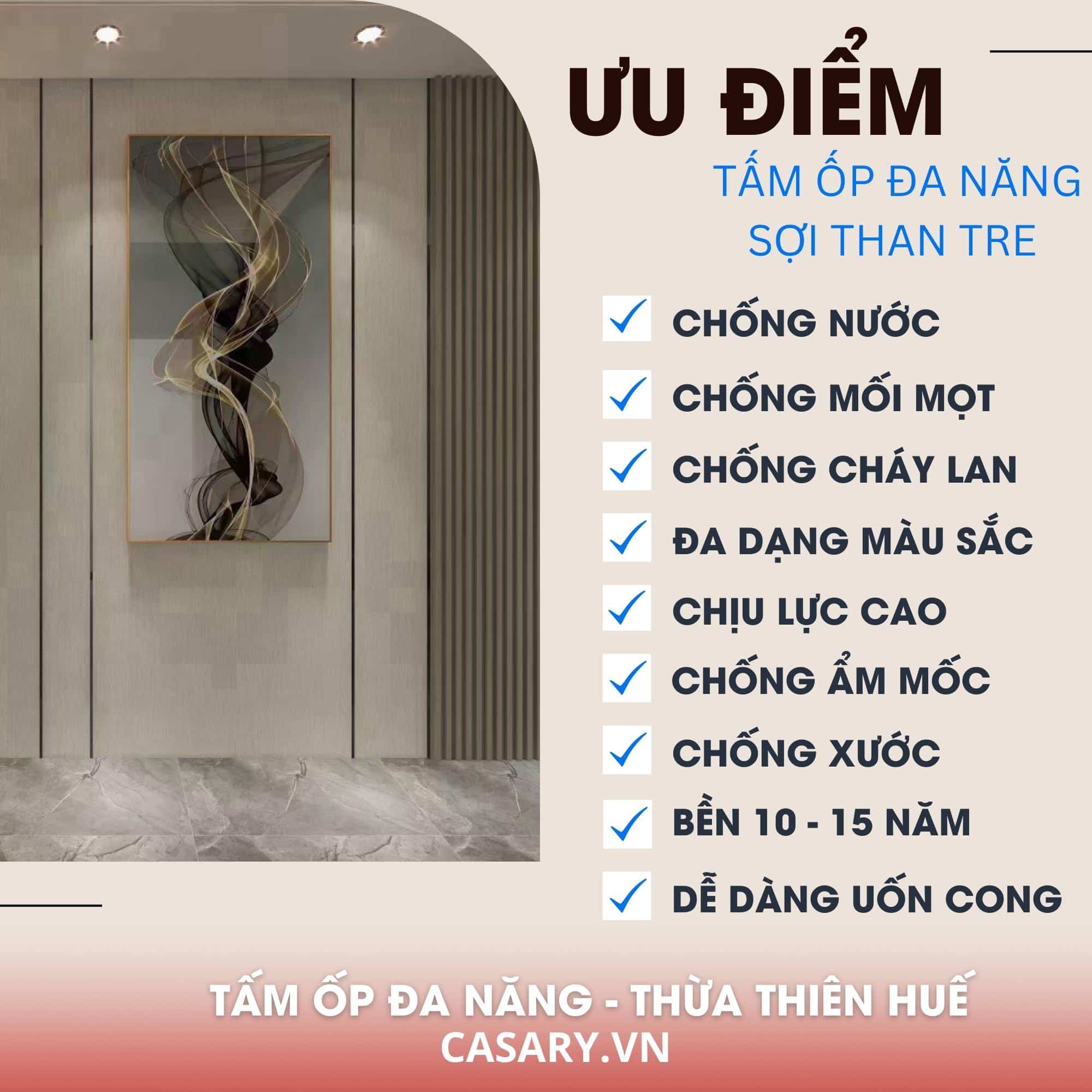 Tấm ốp Đa Năng Thừa Thiên Huế độ bền cao, thi công dễ dàng 14 Ưu điểm tấm ốp Đa Năng Thừa Thiên Huế
