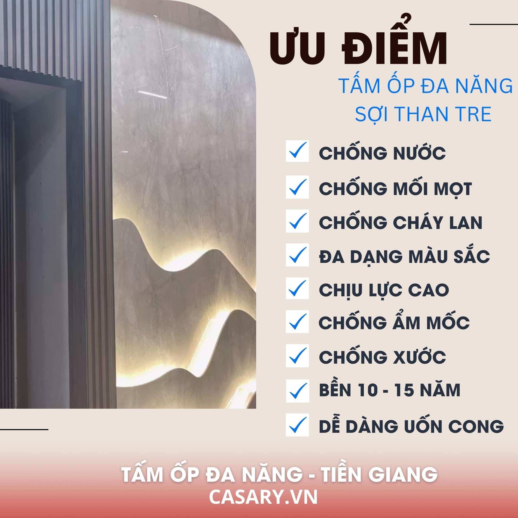 Top 3+ địa chỉ phân phối, thiết kế thi công Tấm ốp Đa Năng Tiền Giang 14 Ưu điểm tấm ốp Đa Năng Tiền Giang