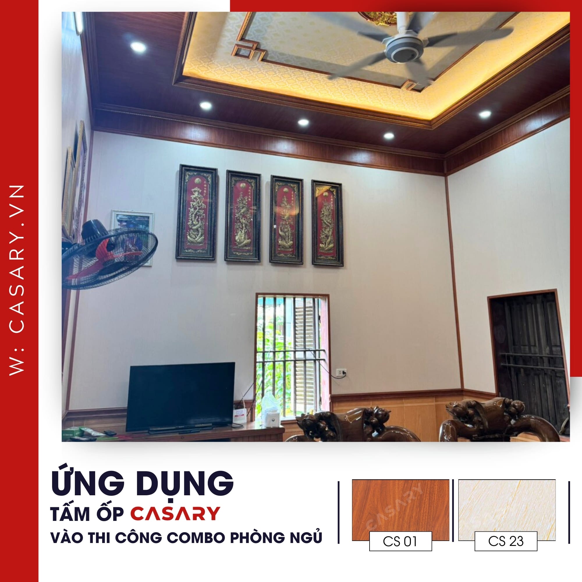 Thi công ốp tường Nano phòng khách tại Quận Ba Đình - Hà Nội