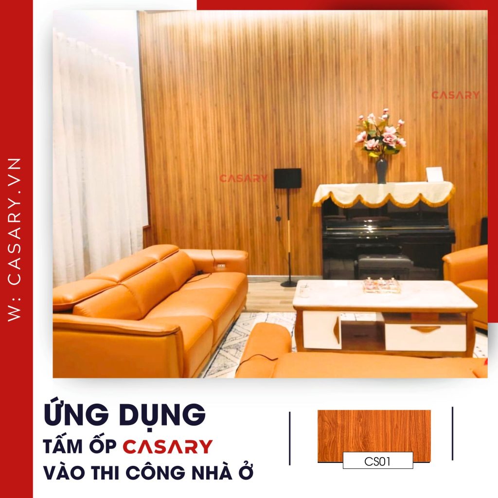 Thi công ốp tường Nano phòng khách tại Quận Cầu Giấy