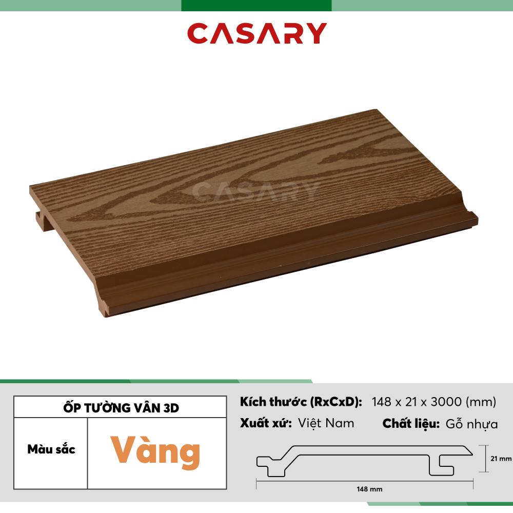 Tấm Ốp Tường Ngoài Trời Casary - E148x21B