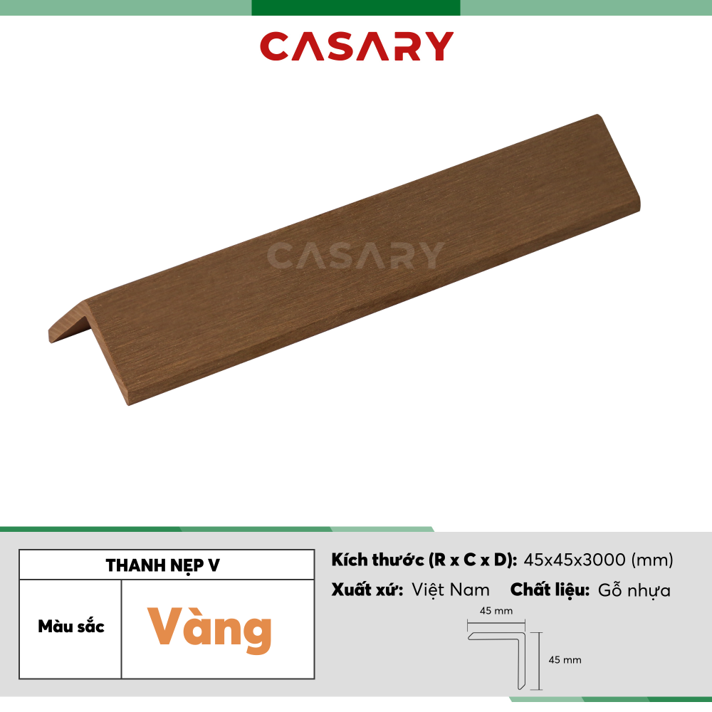 Thanh Nẹp V Ngoài Trời Casary - E45x45B