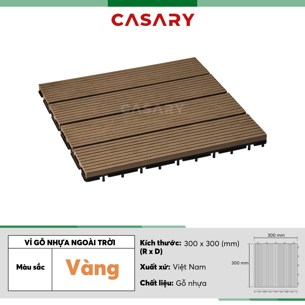 Vỉ Sàn Gỗ Nhựa Ngoài Trời - E300x300B