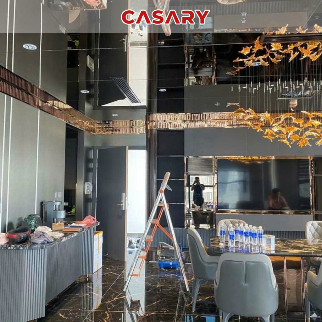 Tấm ốp than tre Casary màu B257 19 Công trình thực tế tấm ốp than tre Casary