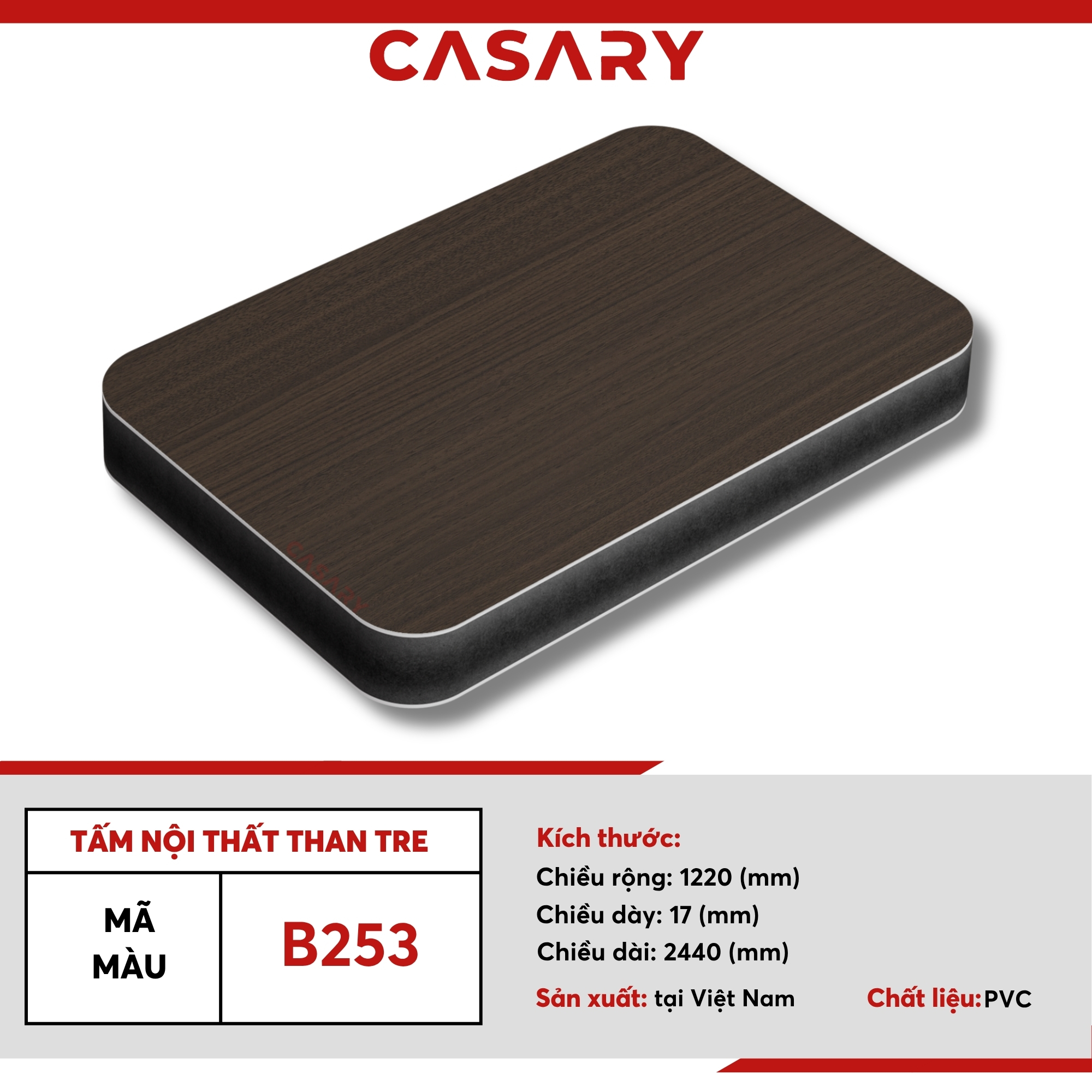 B253 Tấm nội thất than tre Casary màu B253