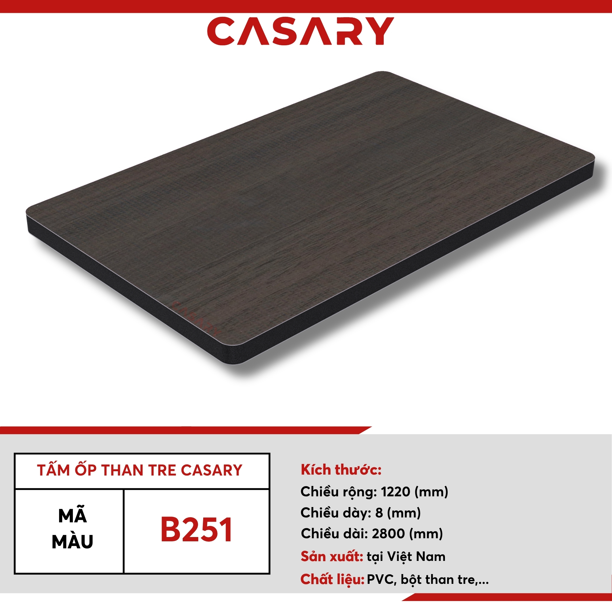 b251 Tấm ốp than tre Casary màu B251