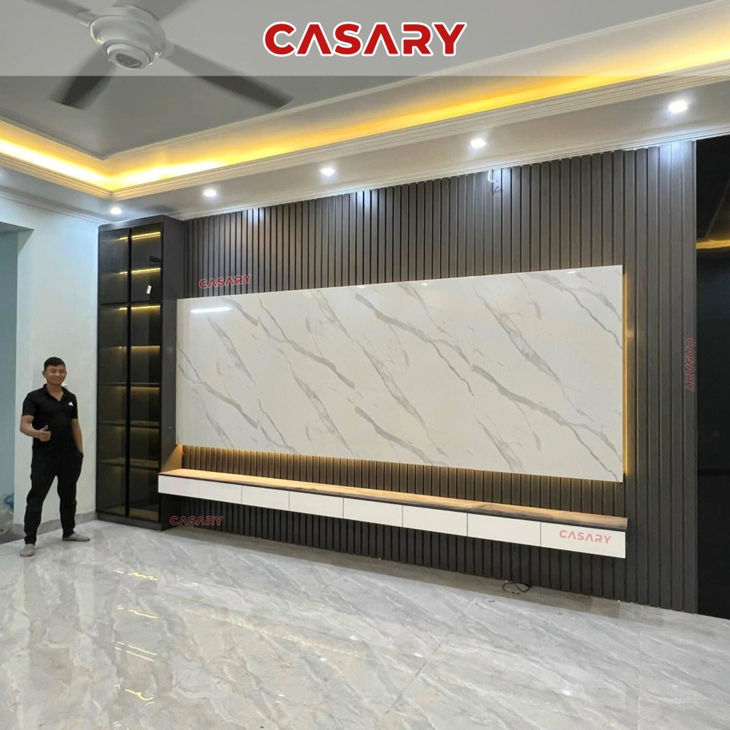 Công trình thực tế tấm ốp than tre Casary