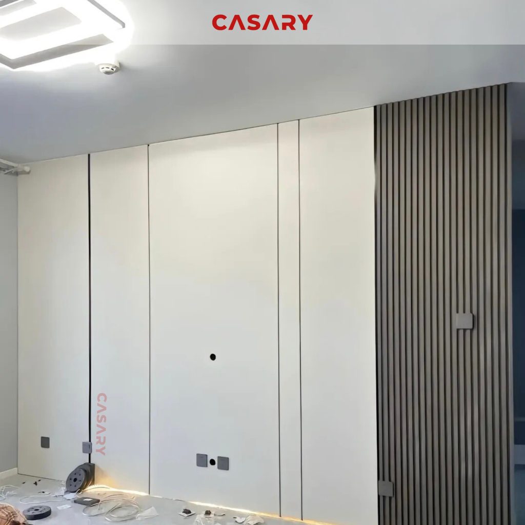 Tấm ốp than tre Casary màu D450 17 Công trình thực tế tấm ốp than tre Casary