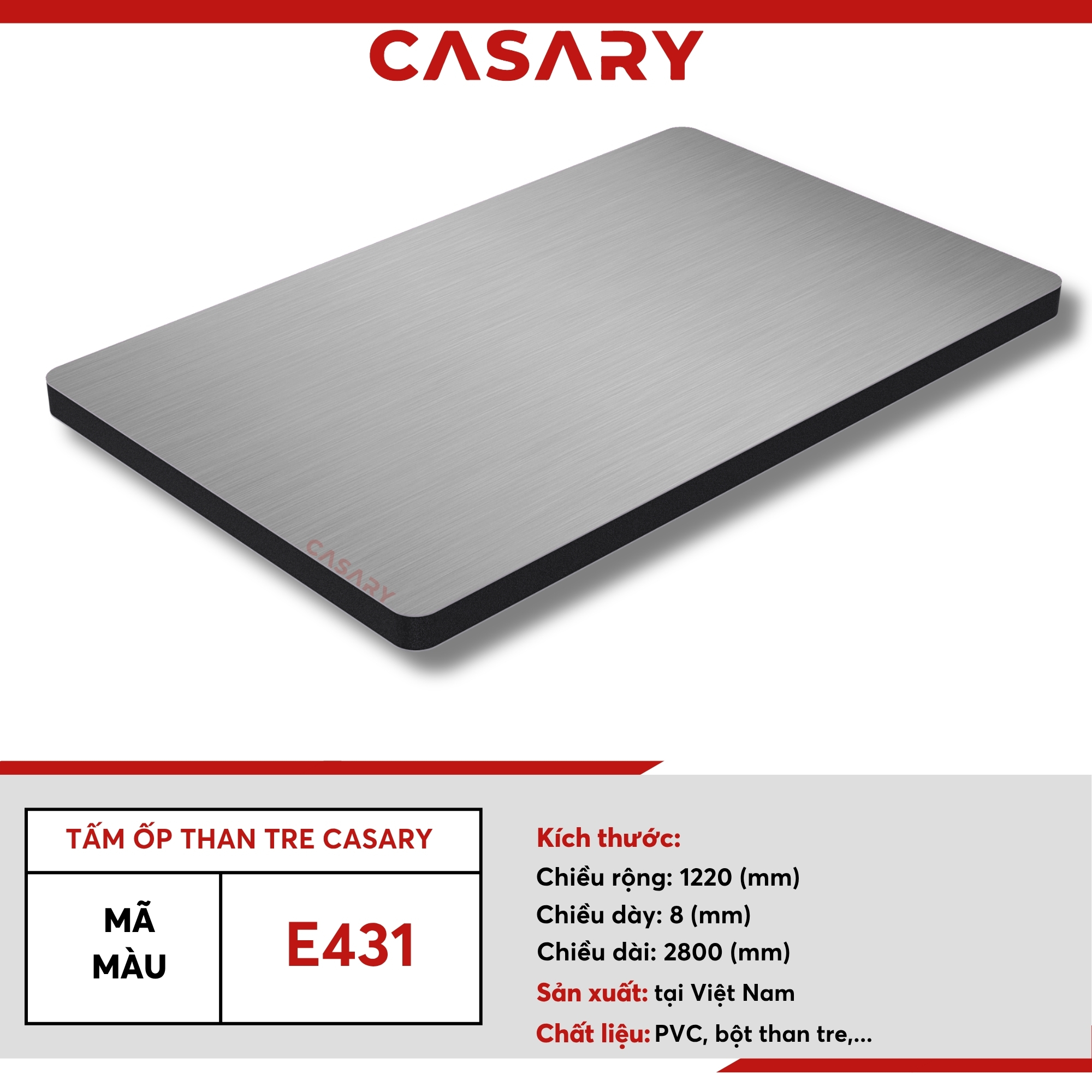 e431 Tấm ốp than tre Casary màu E431