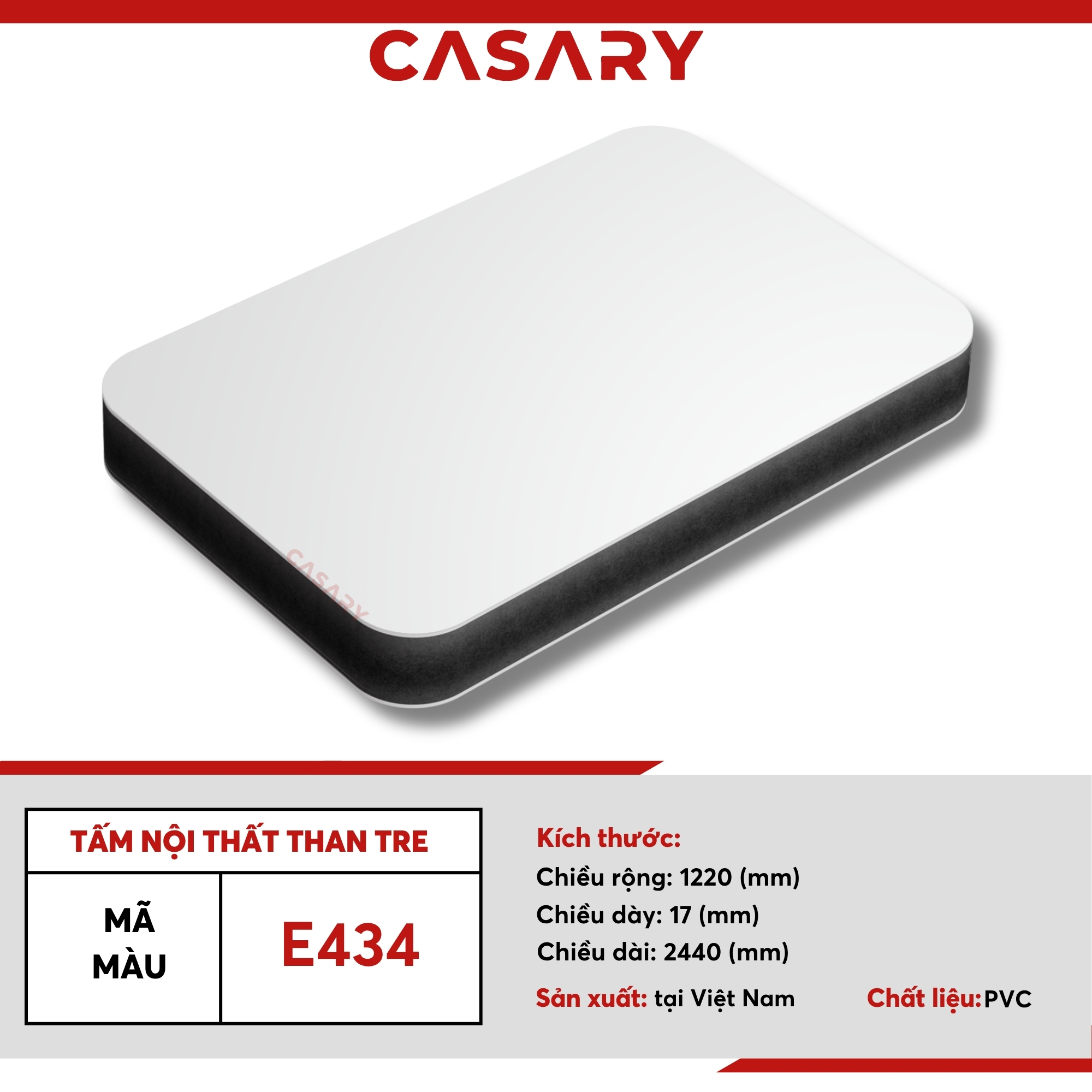 e434 Tấm nội thất than tre Casary màu E434