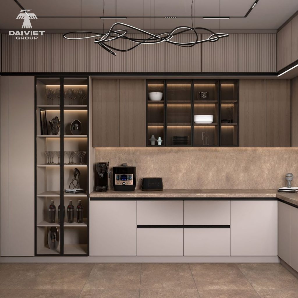 Công trình tủ bếp tấm ốp Casary