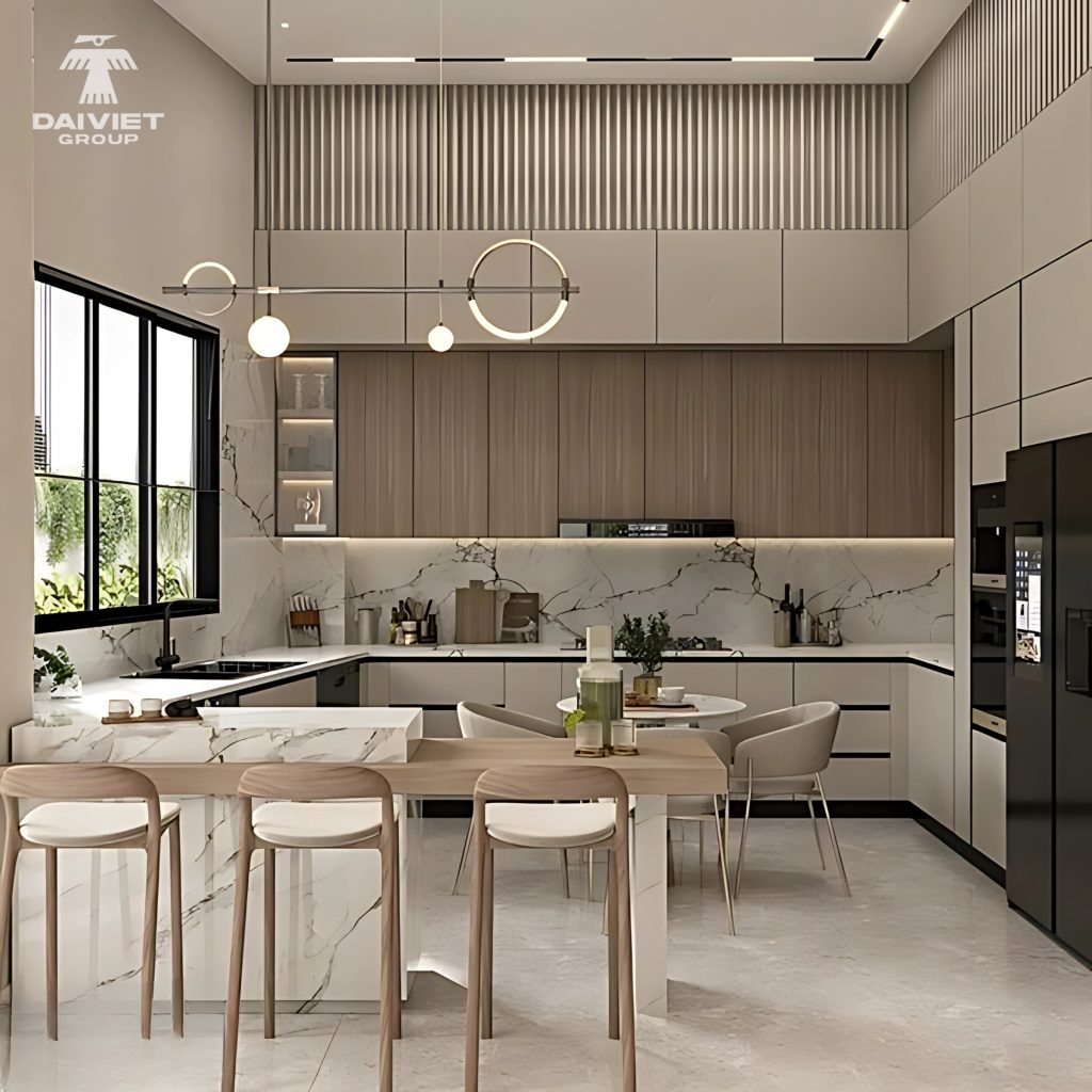 Công trình tủ bếp tấm ốp Casary