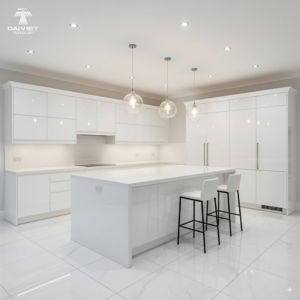 Tấm nội thất than tre Casary màu E434 19 Tủ bếp tấm nội thất than tre Casary