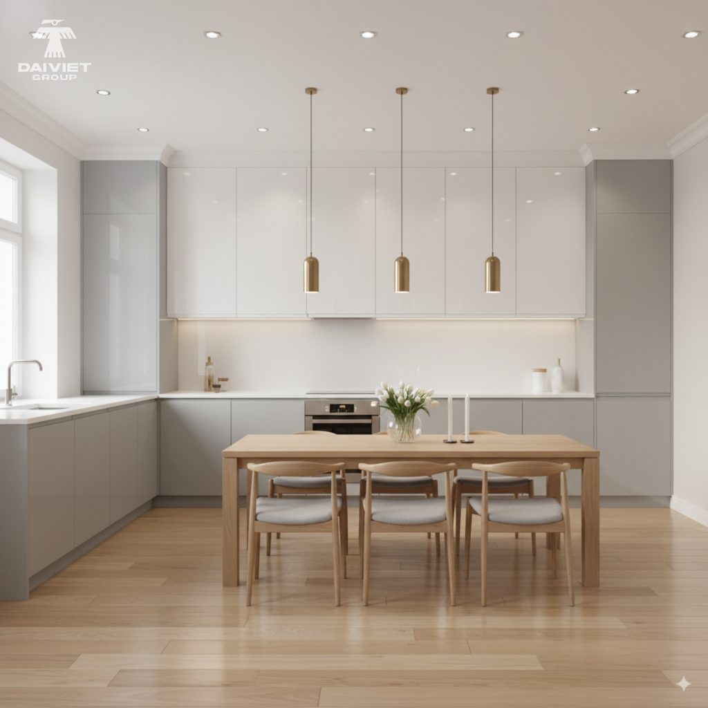 Tủ bếp tấm nội thất than tre Casary