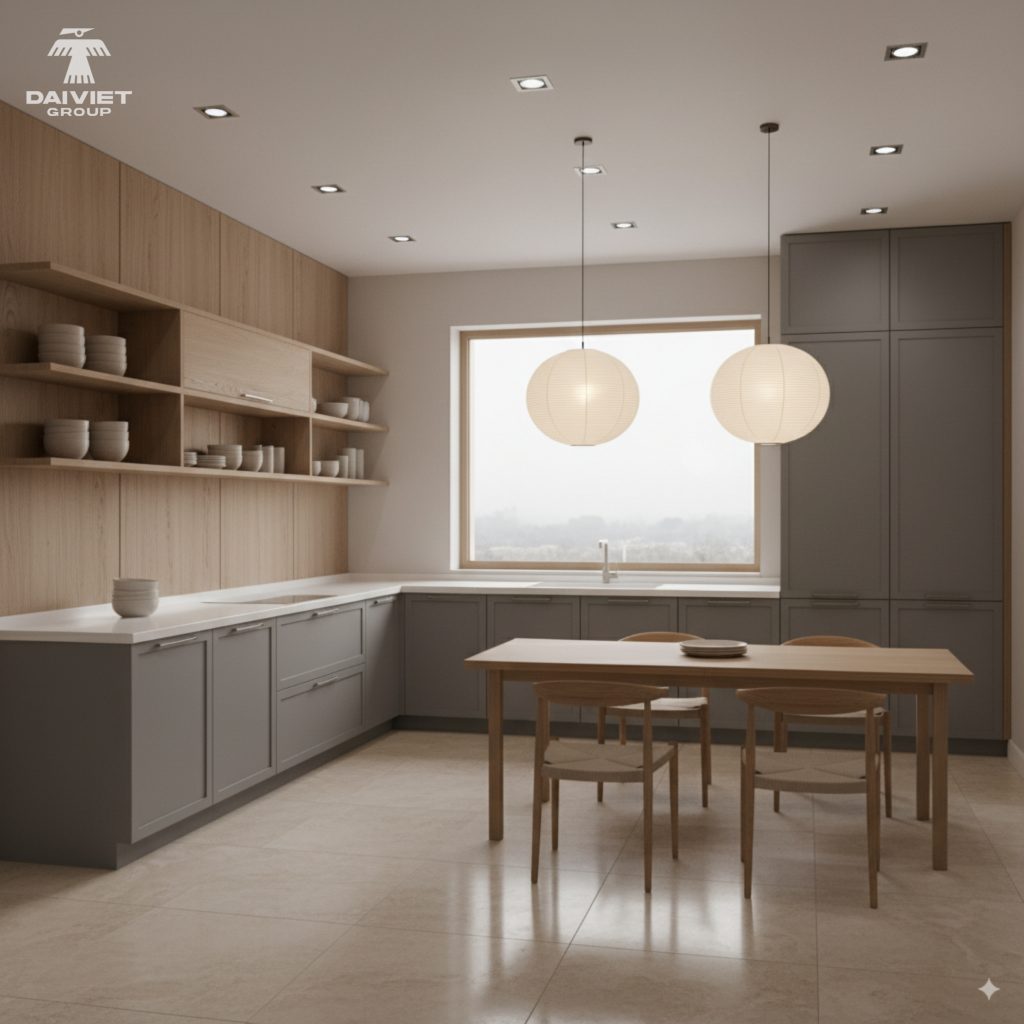 Tủ bếp tấm nội thất than tre Casary