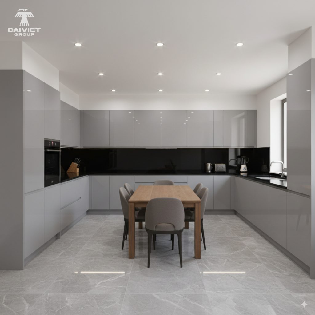 Tủ bếp tấm nội thất than tre Casary