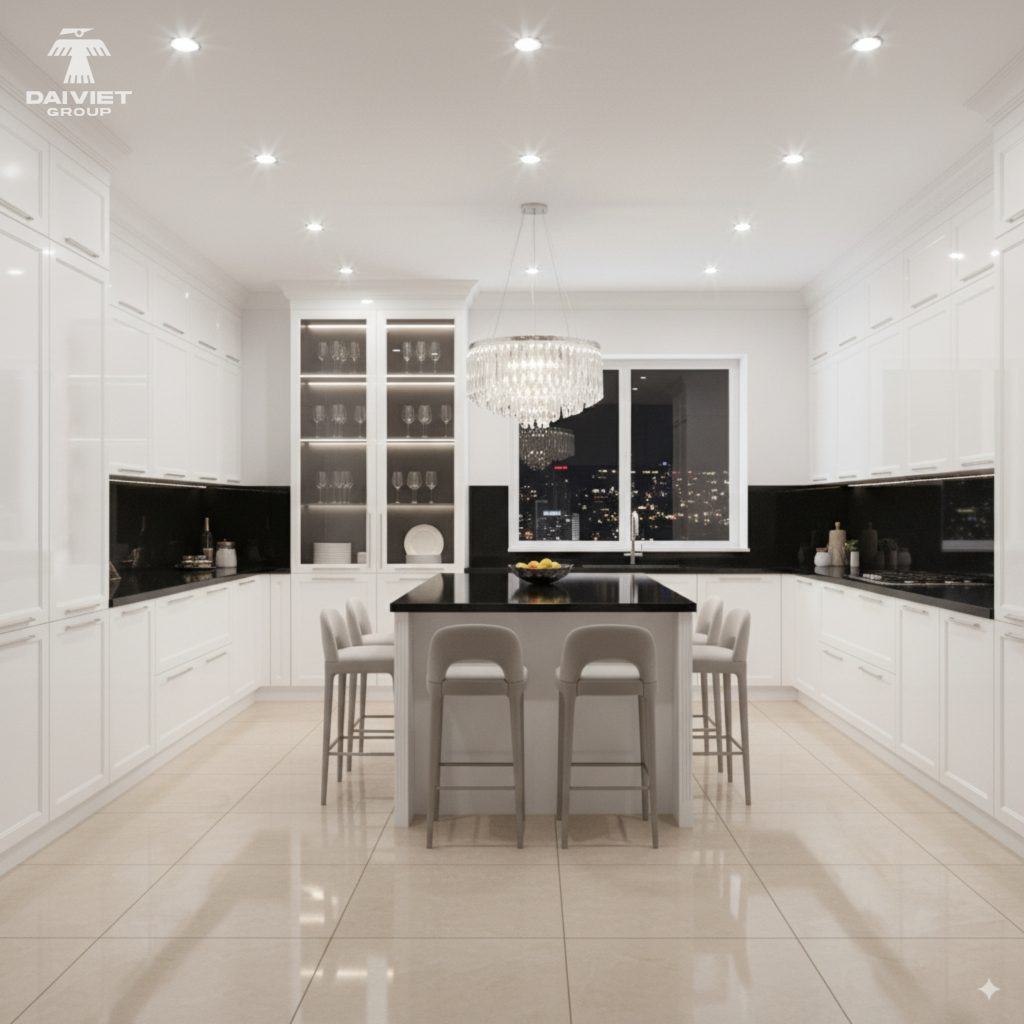 Tủ bếp tấm nội thất than tre Casary