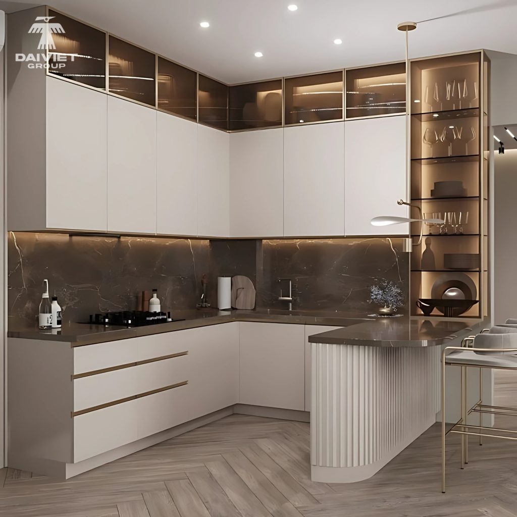 Tấm nội thất than tre Casary màu B254 21 Công trình tủ bếp Casary