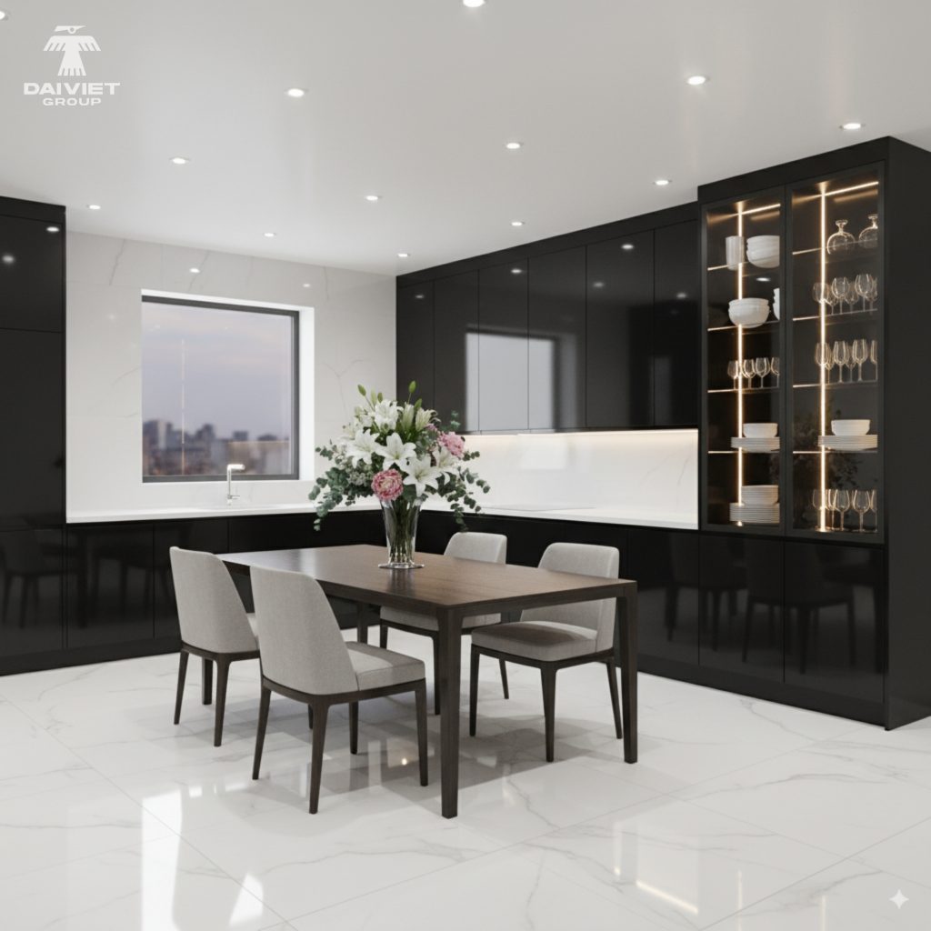 Công trình tủ bếp tấm ốp Casary