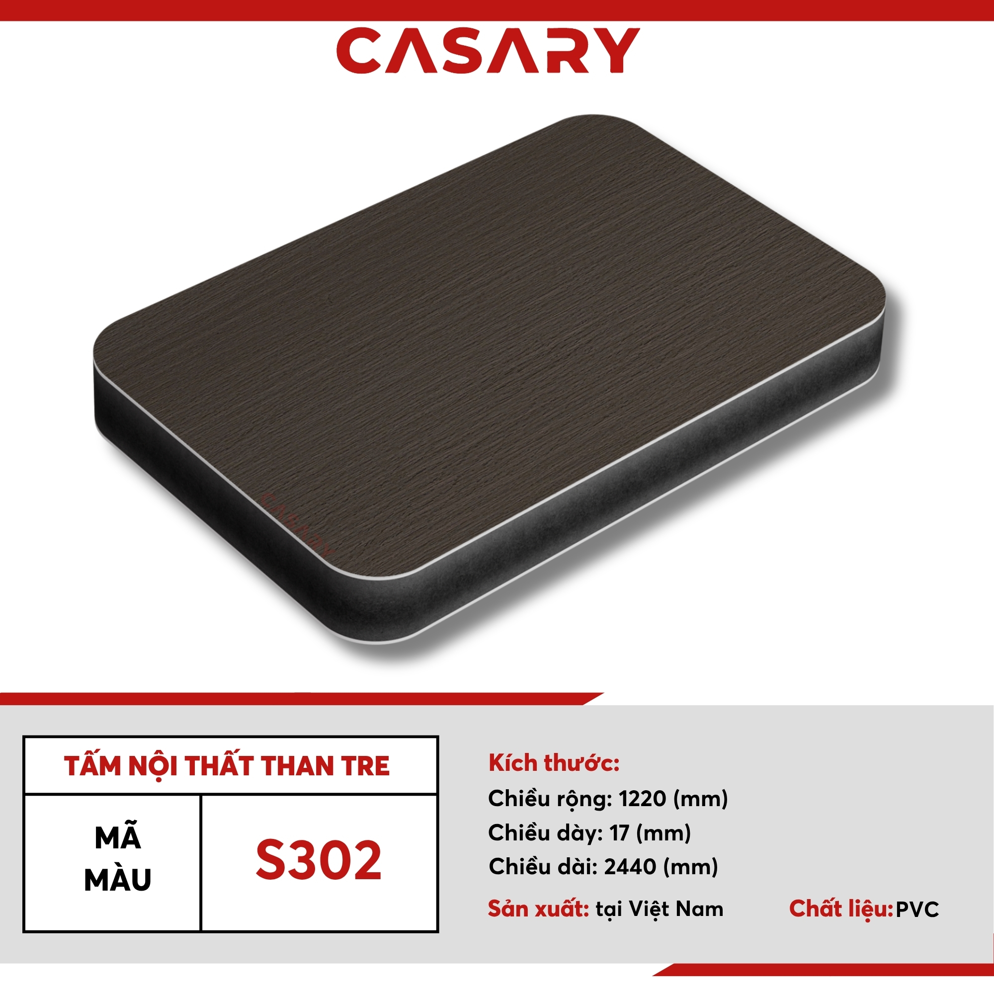 s302 Tấm nội thất than tre Casary màu S302