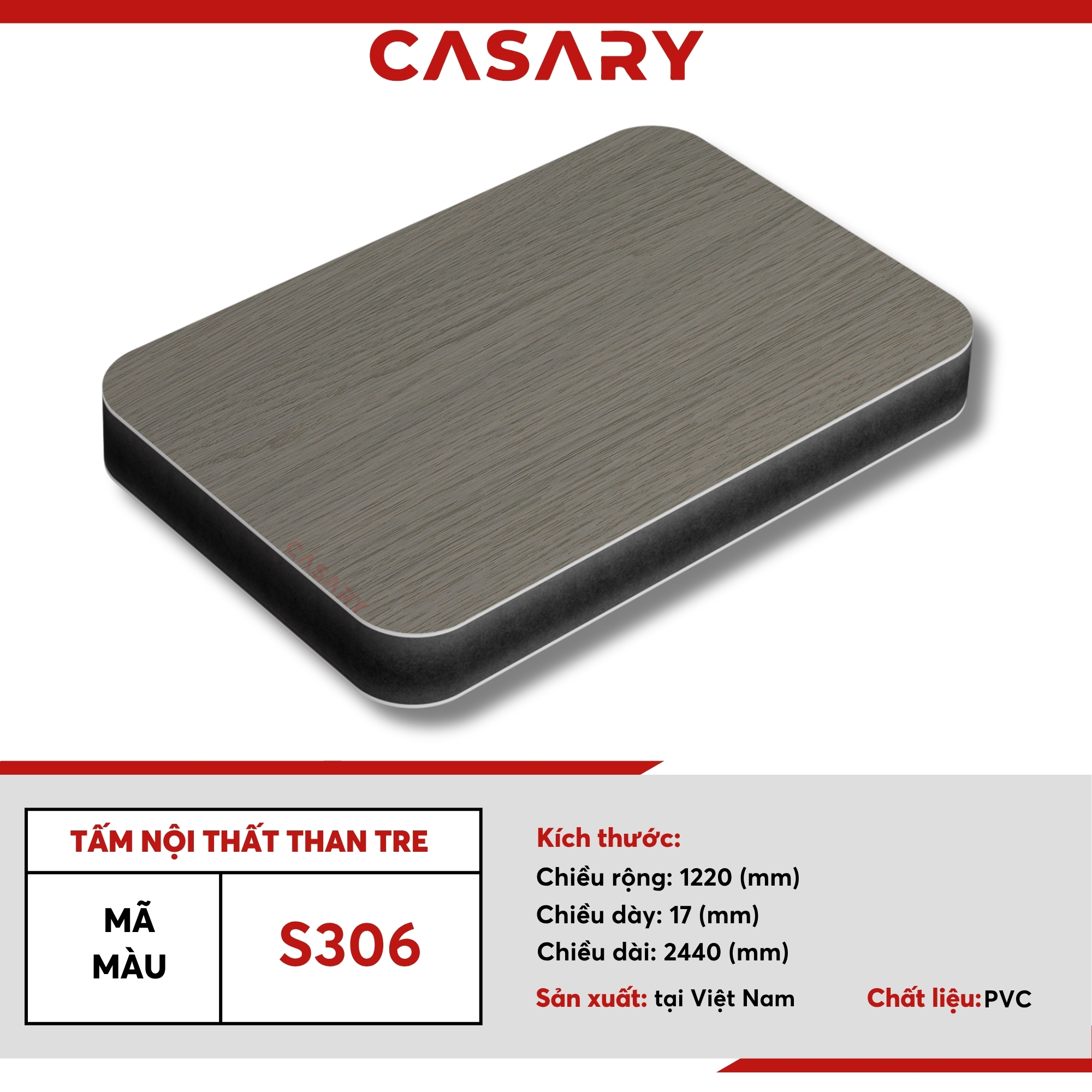 s306 Tấm nội thất than tre Casary màu S306