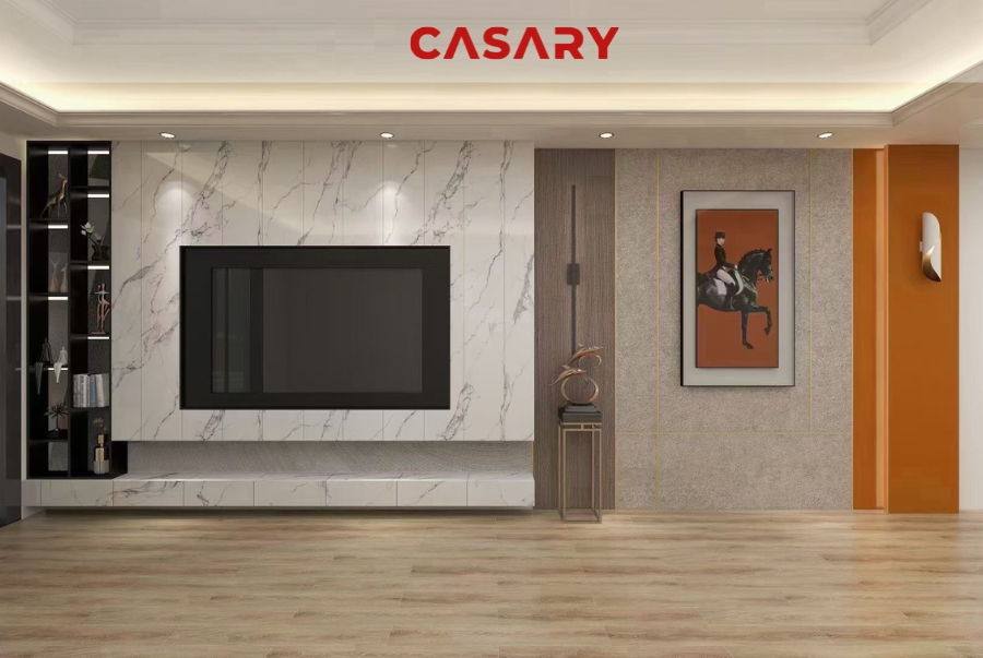 Công trình thực tế tấm ốp than tre Casary