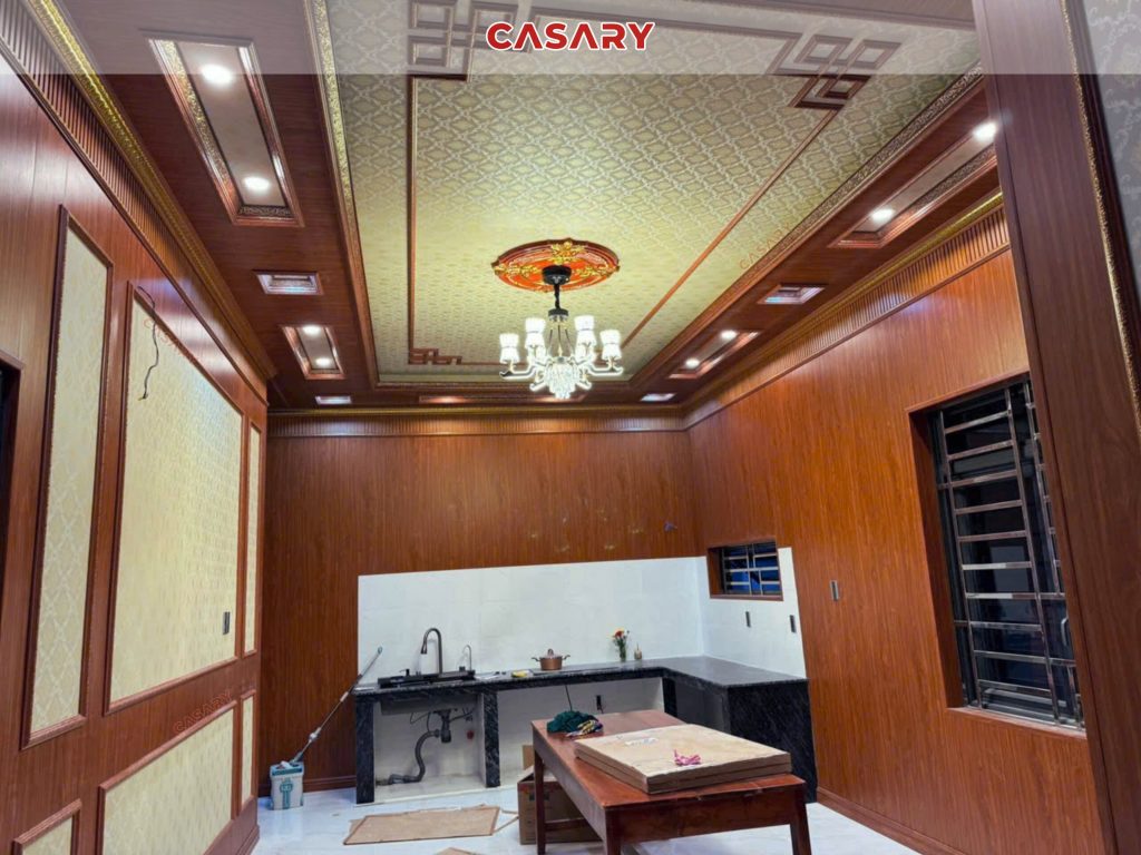 Tấm ốp than tre Casary màu S305 18 Công trình thưc tế tấm ốp than tẻ Casary