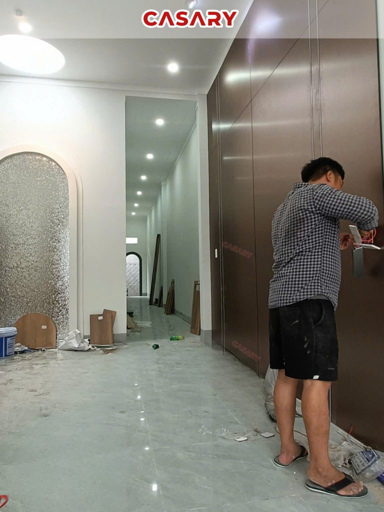 Tấm ốp than tre Casary màu S307 17 Công trình thưc tế tấm ốp than tẻ Casary