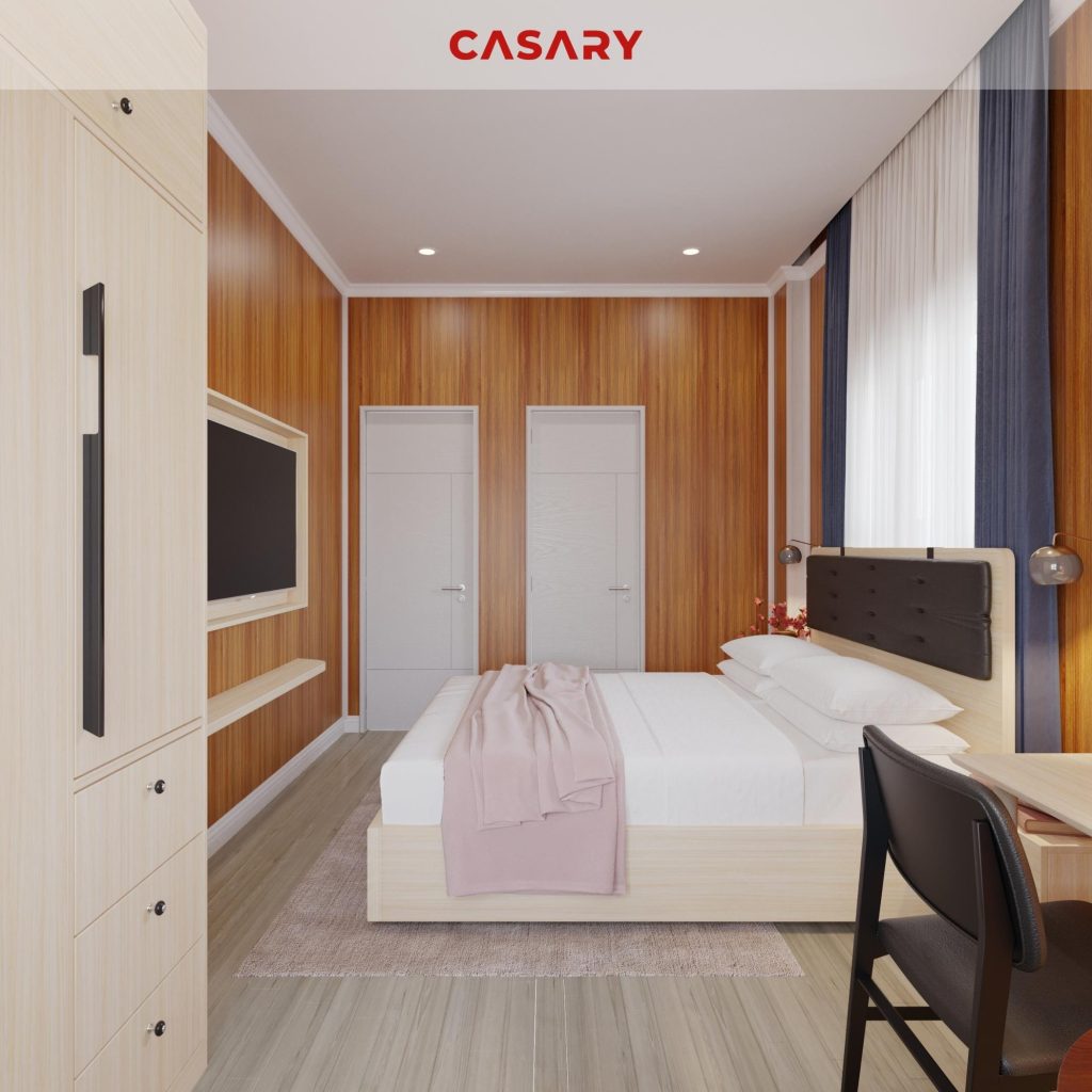 Công trình thưc tế tấm ốp than tre Casary