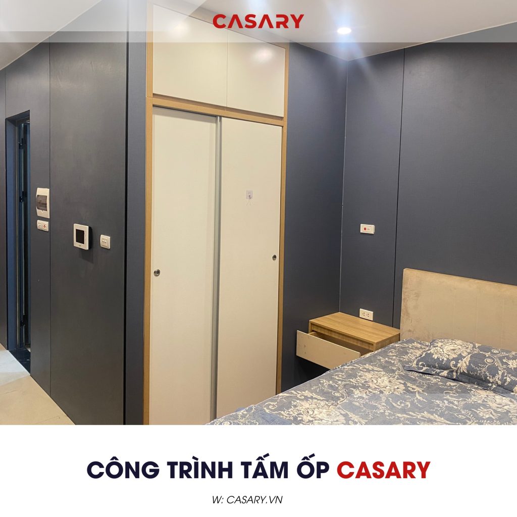 Tấm ốp than tre Casary màu S308 18 Công trình thưc tế tấm ốp than tẻ Casary