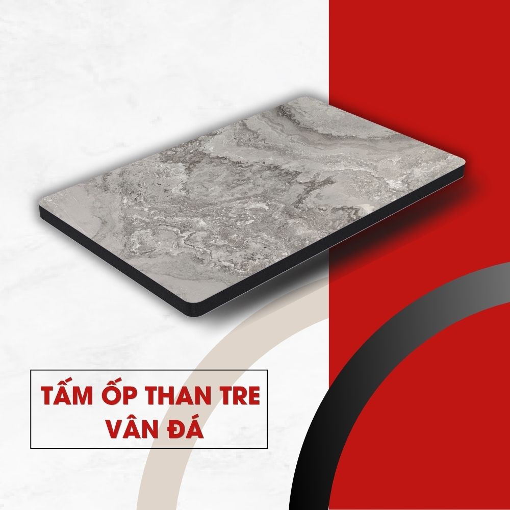 Tấm ốp than tre vân đá