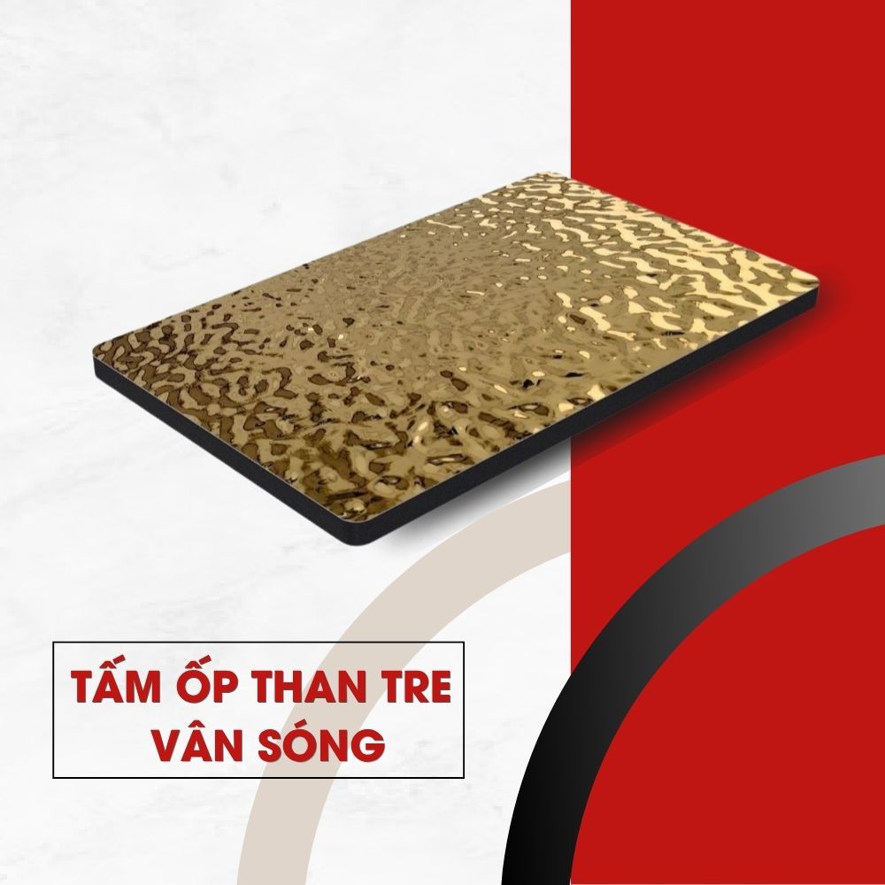 Tấm ốp than tre vân sóng